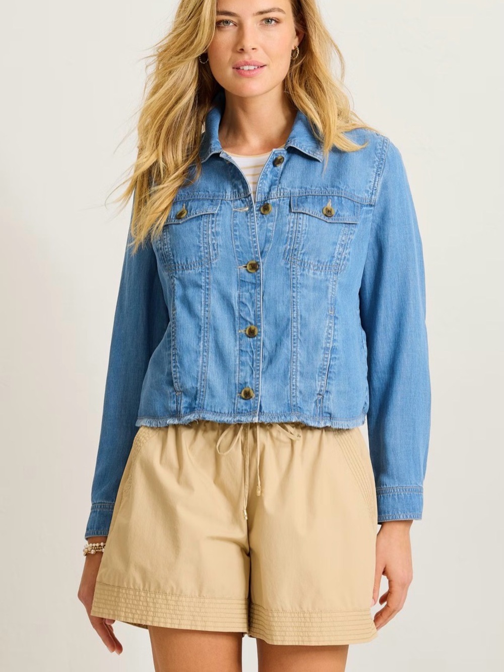 Chambray O'Lei Linen-Blend Jacket XL - Picture 2 of 9